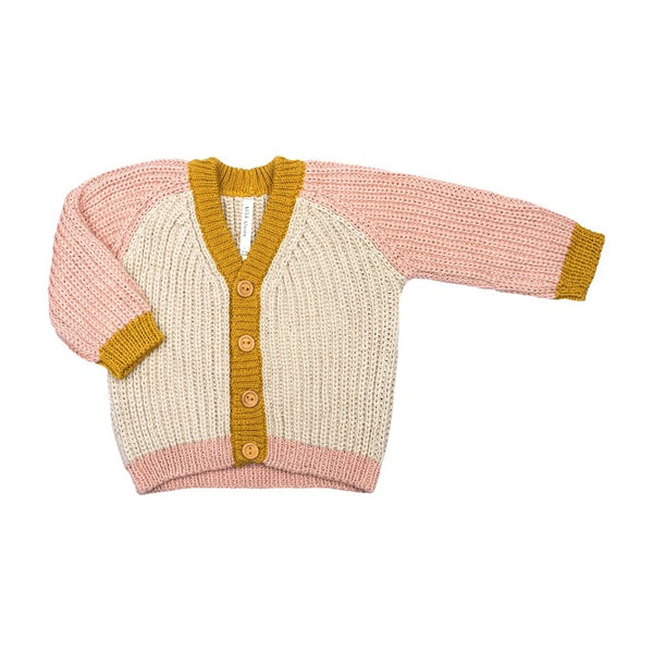 Wild on sale Wawa Rainbow cardigan /Mustard vintage blue/5-6Y