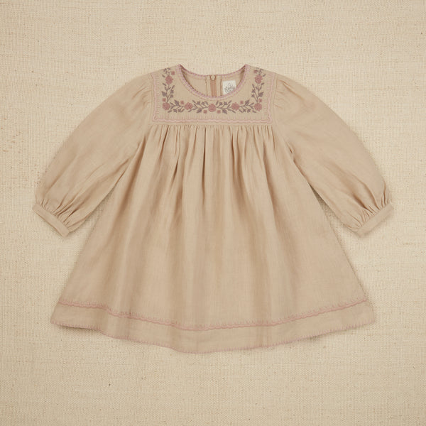 ワンピース Apolina seline dress 2-3y biscuit SELINE DRESS- BISCUIT LINEN | Wylder Shop