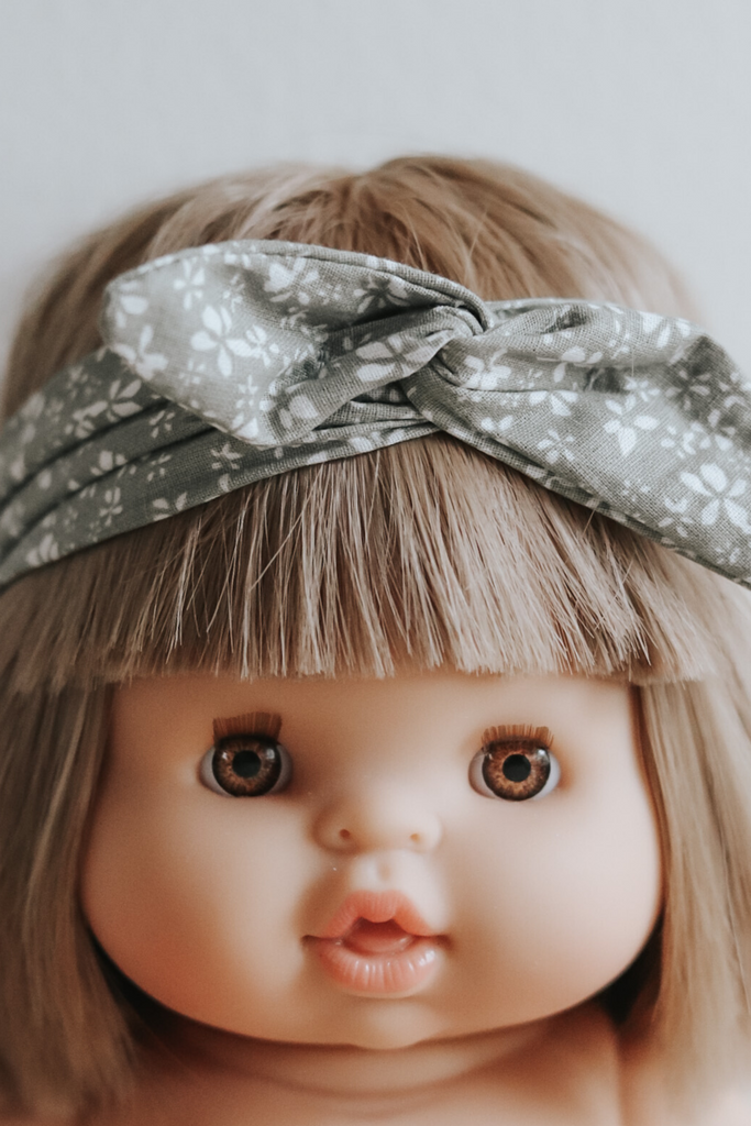 Sage Floral Doll Headband