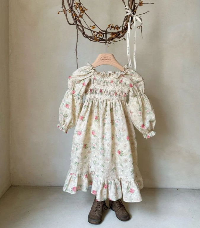 Girls Daisy Dress Pink Cottage Rose