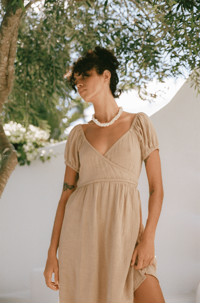 Maple Wrap Dress | Taupe