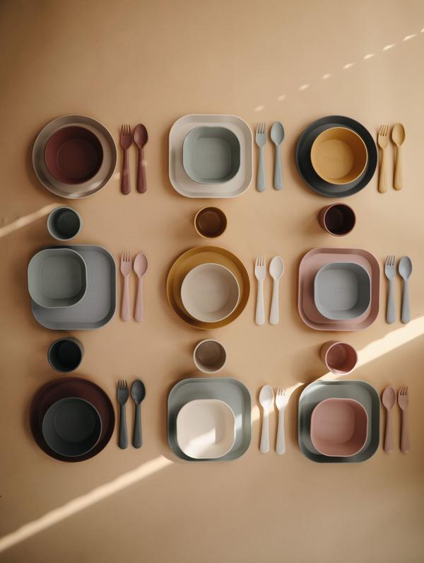 Mushie Square Dinnerware Bowl, Set of 2 (ivory)