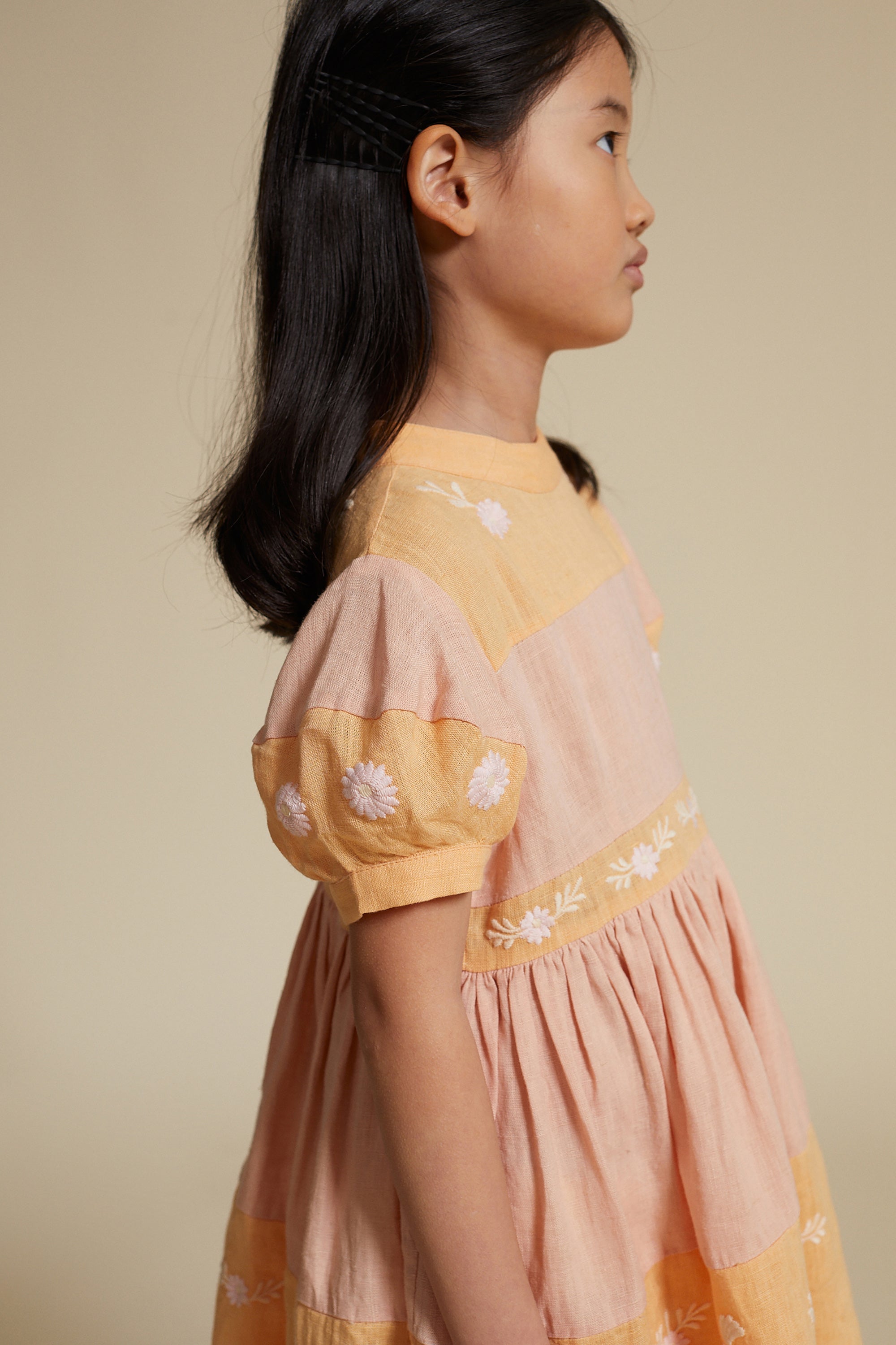 アポリナApolina Mildred Dress 2-3Y Mildred Dress - Apricot/Rose | Wylder Shop