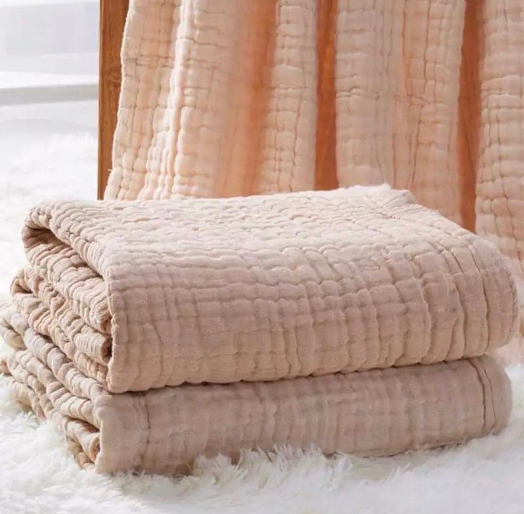 CHAI Organic Cotton Quilted Muslin Blanket