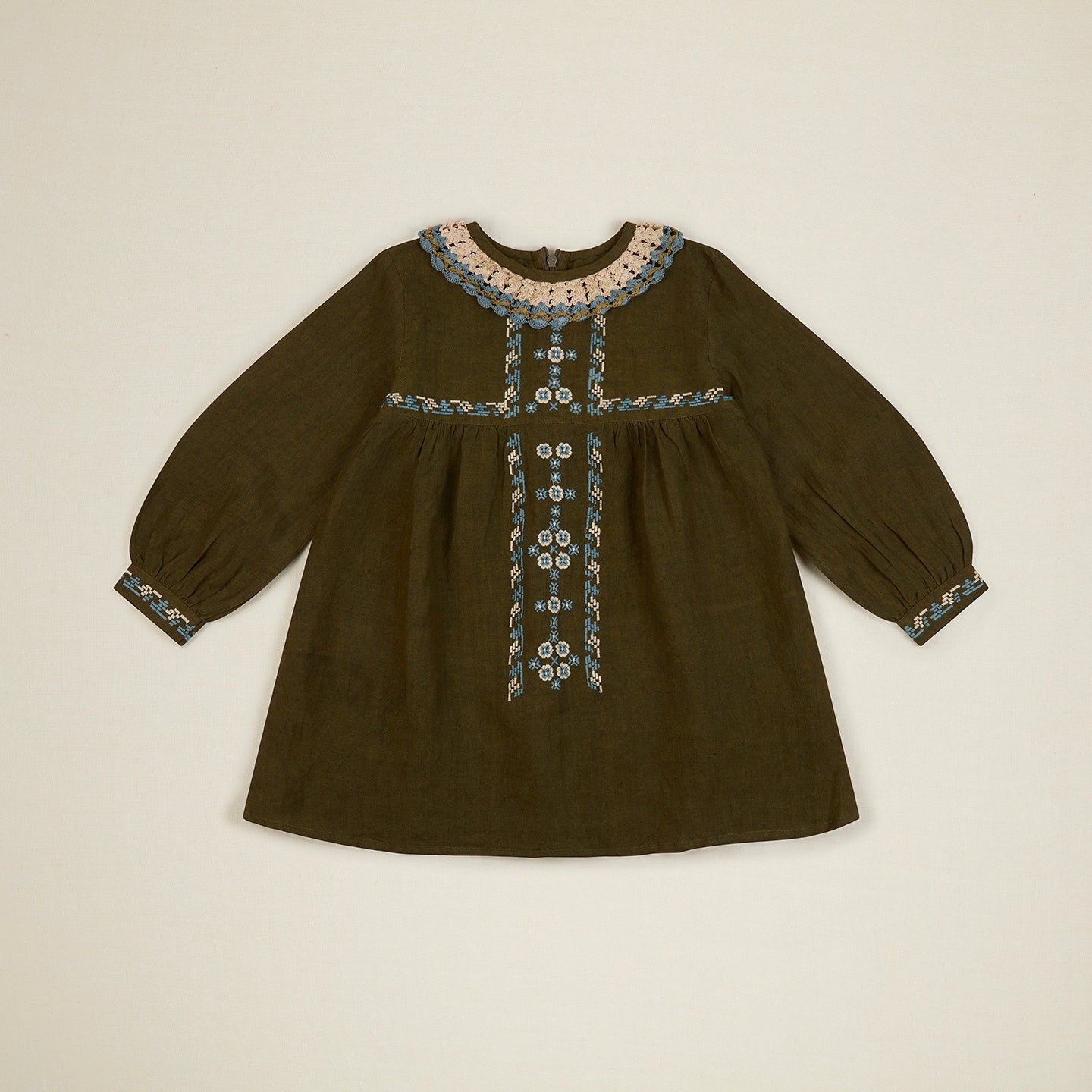 MARIETTE DRESS - OLIVE 5-7Y アポリナ apolina MARIETTE DRESS - OLIVE 5-7Y アポリナ apolina