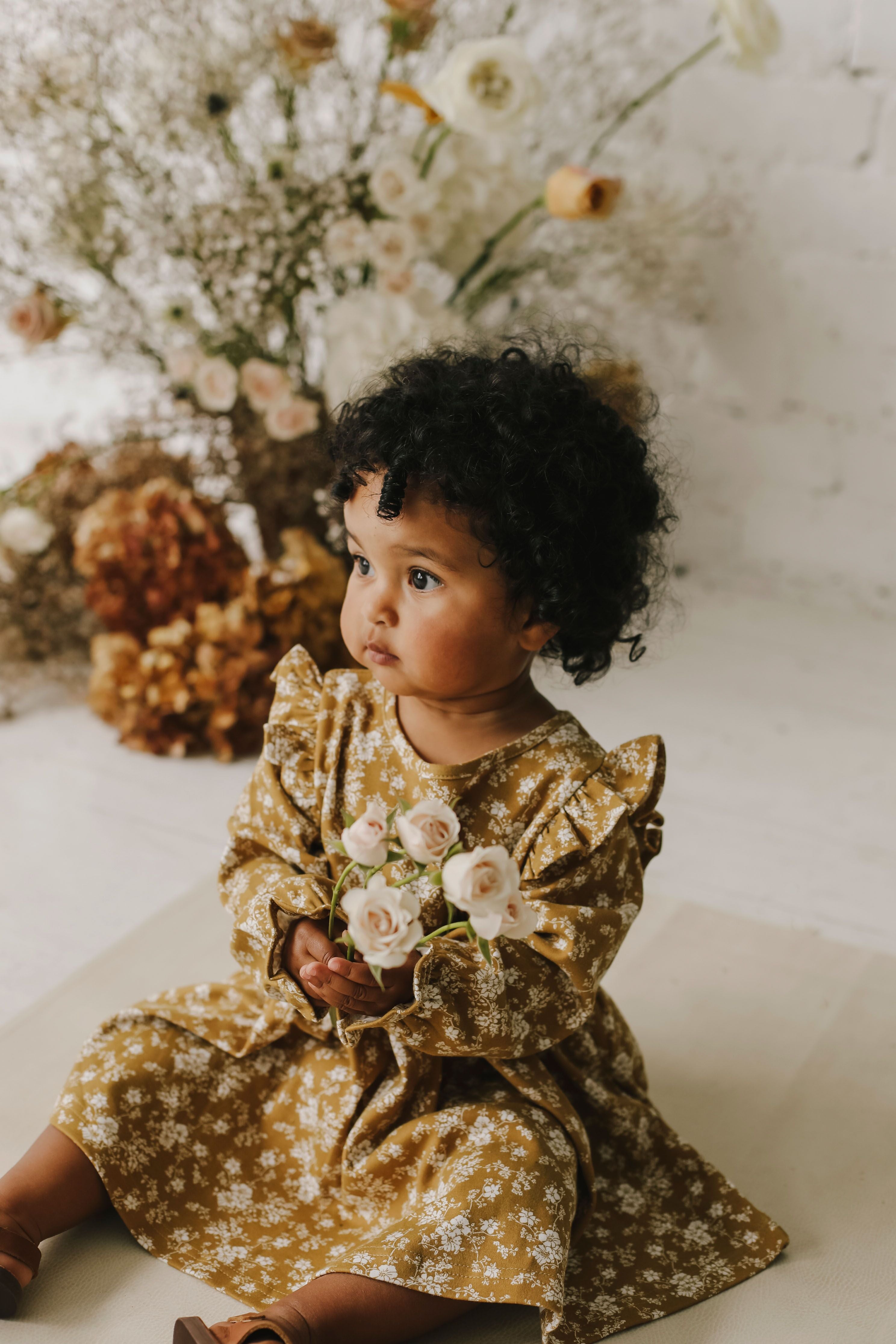 Golden Floral Dress | Wylder Shop Golden Floral Dress | Wylder Shop