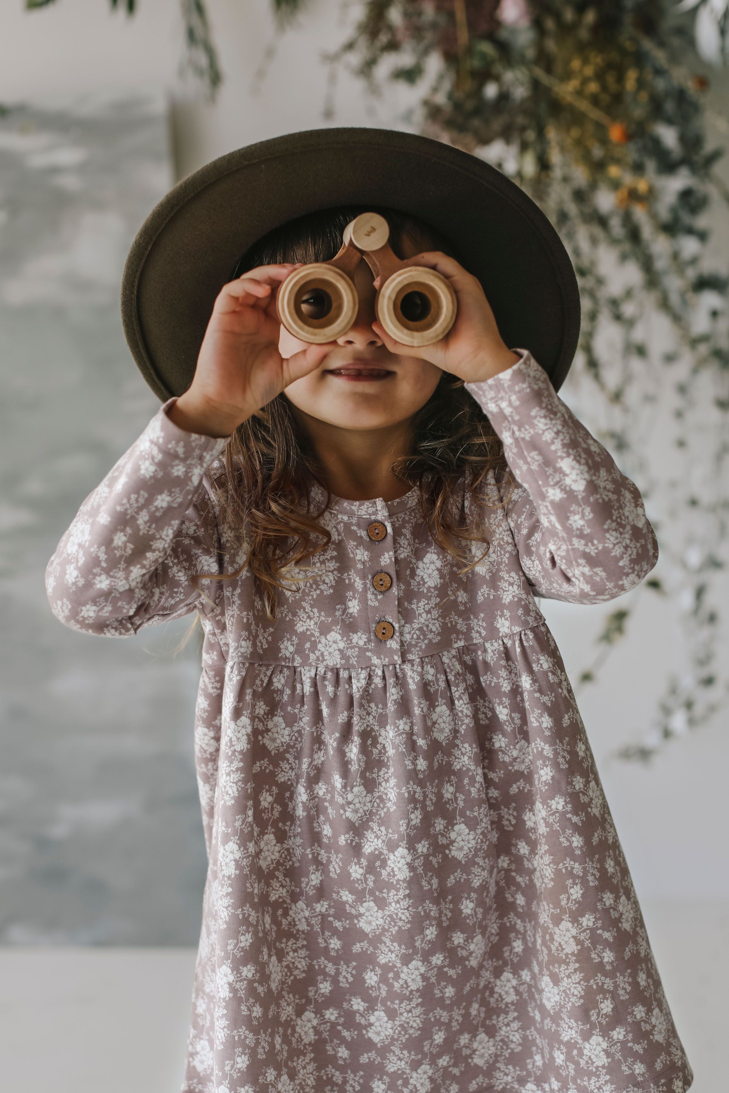 Organic Cotton Dress Fawn Floral